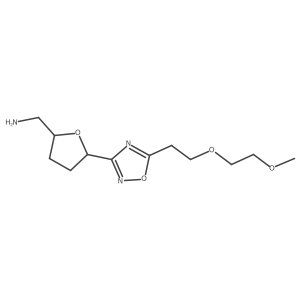 (5-{5-[2-(2-Methoxyethoxy)ethyl]-1,2,4-oxadiazol-3-yl}oxolan-2-yl)methanamine结构式