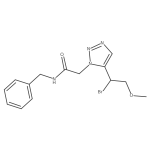 N-benzyl-2-[5-(1-bromo-2-methoxyethyl)-1H-1,2,3-triazol-1-yl]acetamide结构式