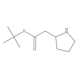 tert-butyl 2-[(2R)-pyrrolidin-2-yl]acetate结构式