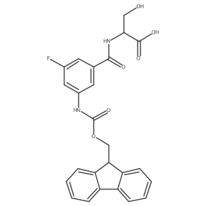 (2R)-2-{[3-({[(9H-fluoren-9-yl)methoxy]carbonyl}amino)-5-fluorophenyl]formamido}-3-hydroxypropanoic acid结构式