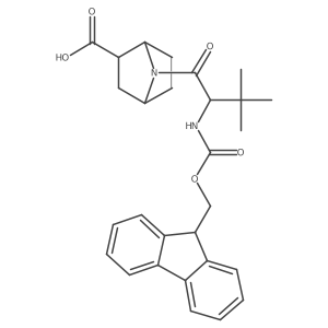 7-[(2S)-2-({[(9H-fluoren-9-yl)methoxy]carbonyl}amino)-3,3-dimethylbutanoyl]-7-azabicyclo[2.2.1]heptane-2-carboxylic acid Structure