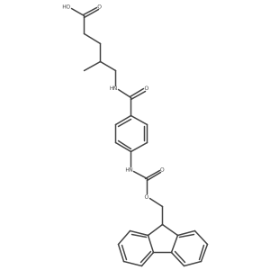 5-{[4-({[(9H-fluoren-9-yl)methoxy]carbonyl}amino)phenyl]formamido}-4-methylpentanoic acid Structure
