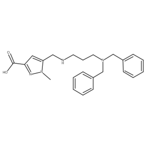 5-({[3-(dibenzylamino)propyl]amino}methyl)-1-methyl-1H-pyrazole-3-carboxylic acid Structure