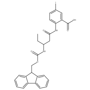 2-[3-({[(9H-fluoren-9-yl)methoxy]carbonyl}amino)pentanamido]-5-iodobenzoic acid结构式
