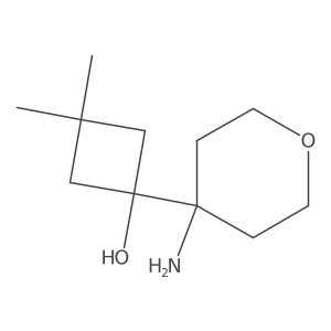 1-(4-Aminooxan-4-yl)-3,3-dimethylcyclobutan-1-ol结构式