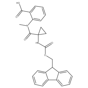 2-[N-methyl1-({[(9H-fluoren-9-yl)methoxy]carbonyl}amino)cyclopropaneamido]benzoic acid Structure