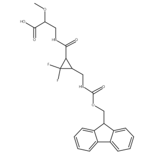 rac-3-{[(1R,3S)-3-[({[(9H-fluoren-9-yl)methoxy]carbonyl}amino)methyl]-2,2-difluorocyclopropyl]formamido}-2-methoxypropanoic acid Structure
