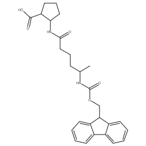 rac-(1R,2S)-2-[5-({[(9H-fluoren-9-yl)methoxy]carbonyl}amino)hexanamido]cyclopentane-1-carboxylic acid Structure