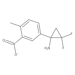 2,2-Difluoro-1-(4-methyl-3-nitrophenyl)cyclopropan-1-amine结构式