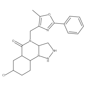 7-Chloro-4-[(5-methyl-2-phenyl-1,3-oxazol-4-yl)methyl]-1,2,3,3a,5a,6,7,8,9,9a-decahydrotriazolo[1,5-a]quinazolin-5-one结构式