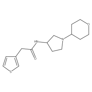 N-[1-(oxan-4-yl)pyrrolidin-3-yl]-2-(thiophen-3-yl)acetamide结构式