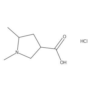 (3S,5R)-1,5-Dimethylpyrrolidine-3-carboxylic acid;hydrochloride结构式