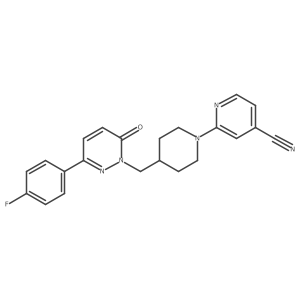 2-[4-[[3-(4-Fluorophenyl)-6-oxopyridazin-1-yl]methyl]piperidin-1-yl]pyridine-4-carbonitrile Structure
