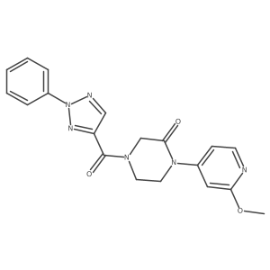 1-(2-methoxypyridin-4-yl)-4-(2-phenyl-2H-1,2,3-triazole-4-carbonyl)piperazin-2-one Structure