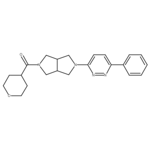3-[5-(Oxane-4-carbonyl)-octahydropyrrolo[3,4-c]pyrrol-2-yl]-6-phenylpyridazine结构式