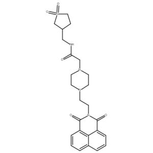 N-[(1,1-dioxo-1lambda6-thiolan-3-yl)methyl]-2-[4-(2-{2,4-dioxo-3-azatricyclo[7.3.1.0^{5,13}]trideca-1(13),5,7,9,11-pentaen-3-yl}ethyl)piperazin-1-yl]acetamide结构式