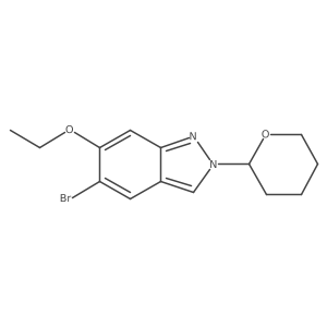 5-bromo-6-ethoxy-2-(tetrahydro-2H-pyran-2-yl)-2H-Indazole结构式