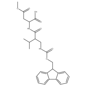 (2R)-2-{2-[({[(9H-fluoren-9-yl)methoxy]carbonyl}amino)methyl]-3-methylbutanamido}-4-methoxy-4-oxobutanoic acid结构式
