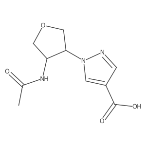 rac-1-[(3R,4S)-4-acetamidooxolan-3-yl]-1H-pyrazole-4-carboxylic acid Structure