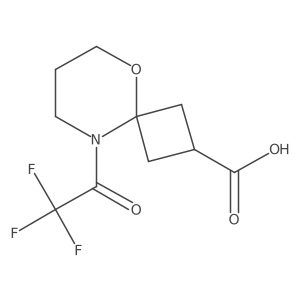 9-(2,2,2-Trifluoroacetyl)-5-oxa-9-azaspiro[3.5]nonane-2-carboxylic acid结构式