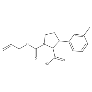 3-(3-Methylphenyl)-1-[(prop-2-en-1-yloxy)carbonyl]pyrrolidine-2-carboxylic acid结构式