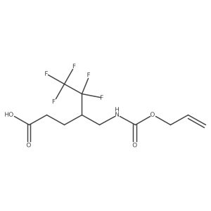 5,5,6,6,6-Pentafluoro-4-({[(prop-2-en-1-yloxy)carbonyl]amino}methyl)hexanoic acid结构式