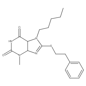 3-Methyl-7-pentyl-8-(2-phenylethylsulfanyl)-4,5-dihydropurine-2,6-dione Structure