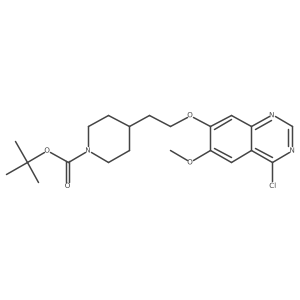 tert-Butyl 4-{2-[(4-chloro-6-methoxyquinazolin-7-yl)oxy]ethyl}piperidine-1-carboxylate结构式