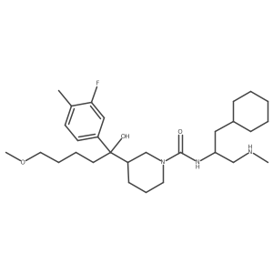n-(1-Cyclohexyl-3-(methylamino)propan-2-yl)-3-(1-(3-fluoro-4-methylphenyl)-1-hydroxy-5-methoxypentyl)piperidine-1-carboxamide Structure