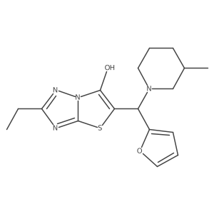 2-Ethyl-5-(furan-2-yl(3-methylpiperidin-1-yl)methyl)thiazolo[3,2-b][1,2,4]triazol-6-ol Structure