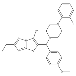 2-Ethyl-5-((4-(2-fluorophenyl)piperazin-1-yl)(4-methoxyphenyl)methyl)thiazolo[3,2-b][1,2,4]triazol-6-ol Structure