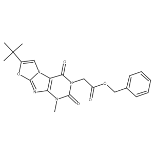 benzyl 2-(7-(tert-butyl)-1-methyl-2,4-dioxo-1,2-dihydrooxazolo[2,3-f]purin-3(4H)-yl)acetate结构式