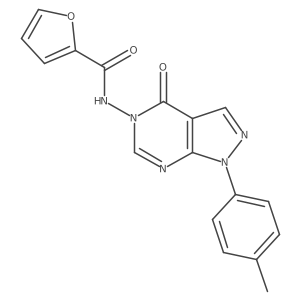 N-(4-oxo-1-(p-tolyl)-1H-pyrazolo[3,4-d]pyrimidin-5(4H)-yl)furan-2-carboxamide结构式