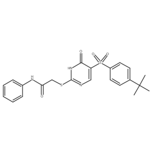 2-{[5-(4-tert-butylbenzenesulfonyl)-6-oxo-1,6-dihydropyrimidin-2-yl]sulfanyl}-N-phenylacetamide Structure