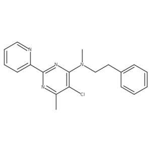 5-chloro-N,6-dimethyl-N-phenethyl-2-(pyridin-2-yl)pyrimidin-4-amine结构式