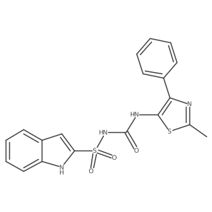 n-{[(2-Methyl-4-phenyl-1,3-thiazol-5-yl)amino]carbonyl}-1h-indole-2-sulfonamide结构式