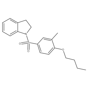 [(4-Butoxy-3-methylphenyl)sulfonyl]indoline结构式