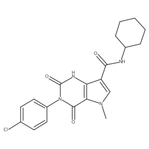 3-(4-chlorophenyl)-N-cyclohexyl-5-methyl-2,4-dioxo-1H,2H,3H,4H,5H-pyrrolo[3,2-d]pyrimidine-7-carboxamide Structure