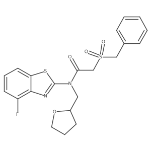 2-(benzylsulfonyl)-N-(4-fluorobenzo[d]thiazol-2-yl)-N-((tetrahydrofuran-2-yl)methyl)acetamide结构式