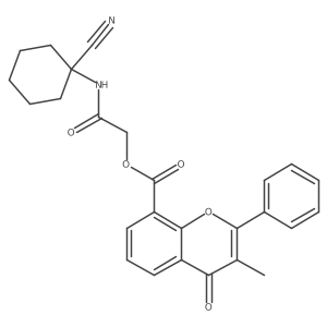 [(1-cyanocyclohexyl)carbamoyl]methyl 3-methyl-4-oxo-2-phenyl-4H-chromene-8-carboxylate Structure