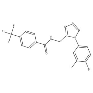 N-((1-(3,4-difluorophenyl)-1H-tetrazol-5-yl)methyl)-4-(trifluoromethyl)benzamide结构式