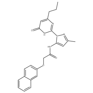 N-(3-methyl-1-(6-oxo-4-propyl-1,6-dihydropyrimidin-2-yl)-1H-pyrazol-5-yl)-2-(naphthalen-2-yloxy)acetamide Structure