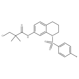 3-chloro-N-(1-((4-fluorophenyl)sulfonyl)-1,2,3,4-tetrahydroquinolin-7-yl)-2,2-dimethylpropanamide结构式