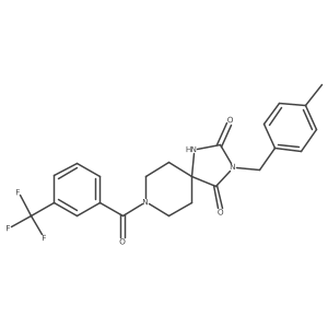 3-(4-Methylbenzyl)-8-(3-(trifluoromethyl)benzoyl)-1,3,8-triazaspiro[4.5]decane-2,4-dione结构式
