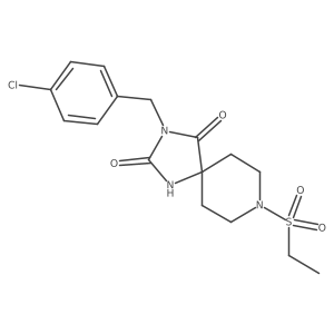 3-(4-Chlorobenzyl)-8-(ethylsulfonyl)-1,3,8-triazaspiro[4.5]decane-2,4-dione Structure