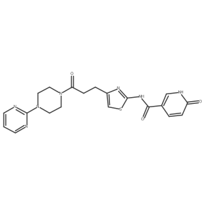 6-oxo-N-(4-(3-oxo-3-(4-(pyrimidin-2-yl)piperazin-1-yl)propyl)thiazol-2-yl)-1,6-dihydropyridine-3-carboxamide结构式