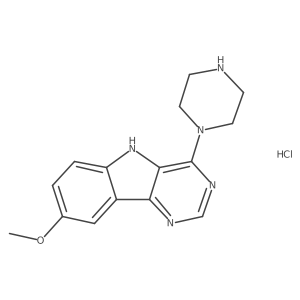 8-methoxy-4-(piperazin-1-yl)-5H-pyrimido[5,4-b]indole hydrochloride Structure