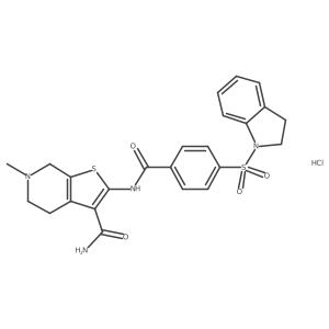 2-(4-(Indolin-1-ylsulfonyl)benzamido)-6-methyl-4,5,6,7-tetrahydrothieno[2,3-c]pyridine-3-carboxamide hydrochloride Structure