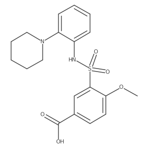 4-Methoxy-3-[[[2-(1-piperidinyl)phenyl]amino]sulfonyl]benzoic acid Structure