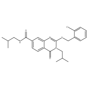 2-((2-chlorobenzyl)thio)-N,3-diisobutyl-4-oxo-3,4-dihydroquinazoline-7-carboxamide结构式